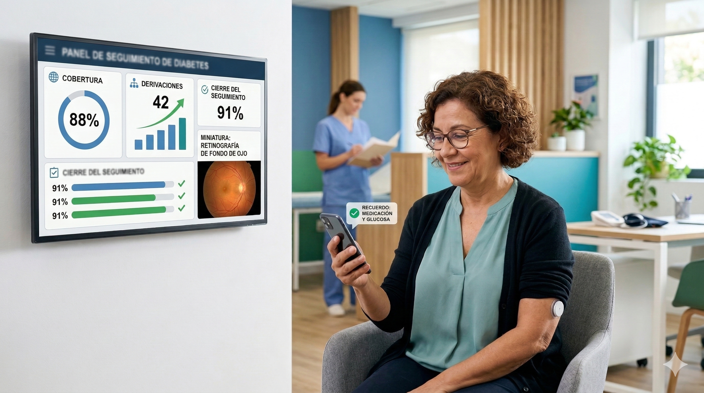 Cómo aumentar la adherencia al control de retina en personas con diabetes: recordatorios, segmentación de riesgo y cierre de derivaciones